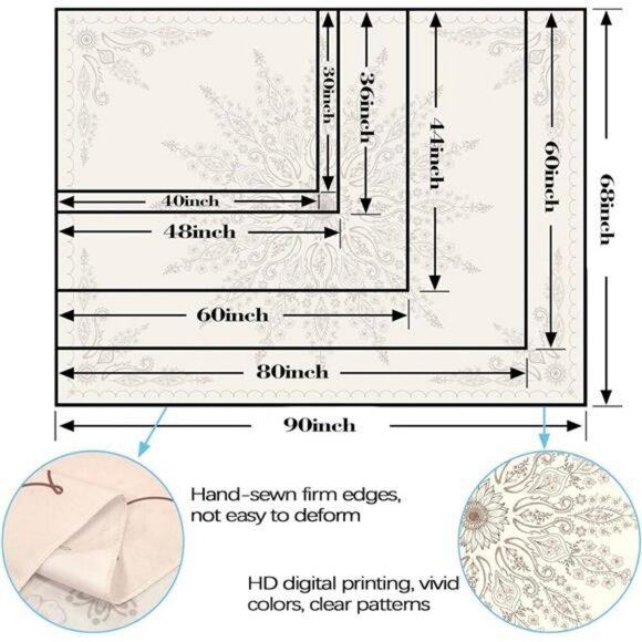 Boho Mandala Wall Tapestry 80x60 Hippie Floral Hanging Dorm Bedroom Decor - Picture 7 of 8